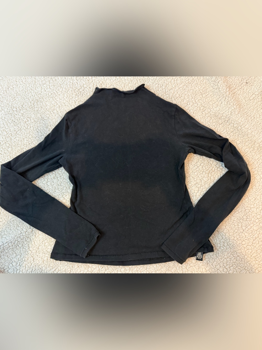 SKIMS Black Long Sleeve Slim Crew Top